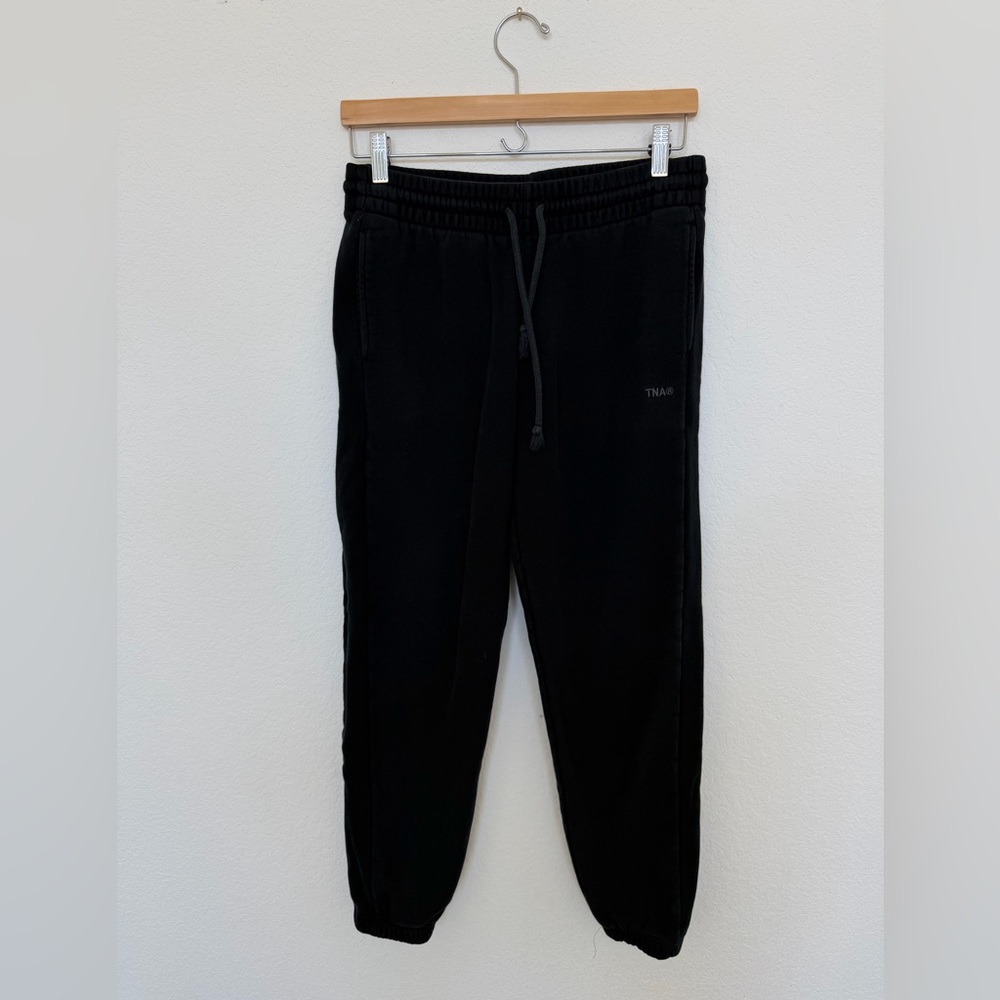 Aritzia TNA Sweatpants Black Size Small Terryfleece Boyfriend Fit